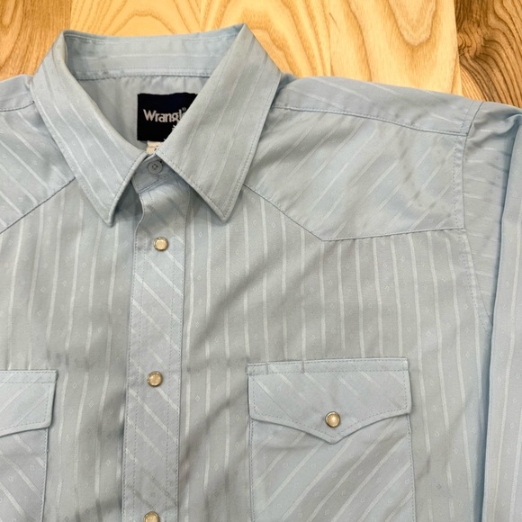 Wrangler Pearl Snap Western Shirt Men’s Size XL Blue Pearl Snap - Picture 1 of 9